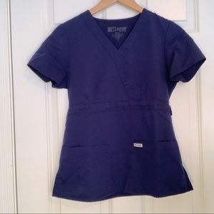 Grey's Anatomy By Barco Vneck Scrub Top Short Sleeves Front Pockets Size Small